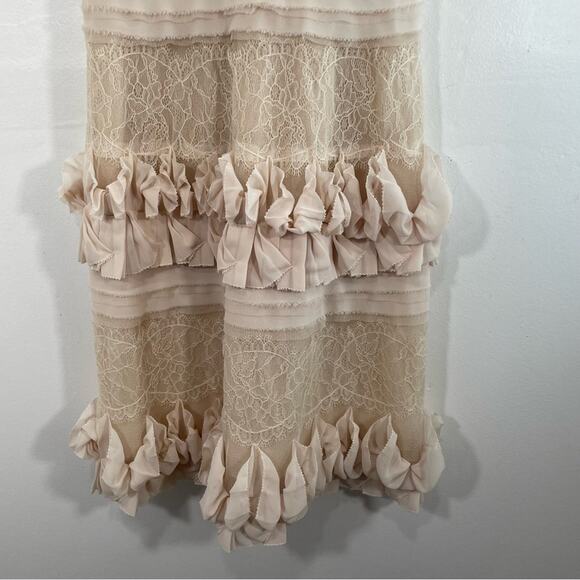 BCBGmaxazria Aglaia Vanilla Tiered Lace Ruffle Mini Dress 2 - Picture 7 of 16